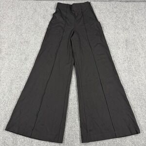 Quince Ultra Stretch Ponte Super Wide Leg Pants Small Black High Rise Flare